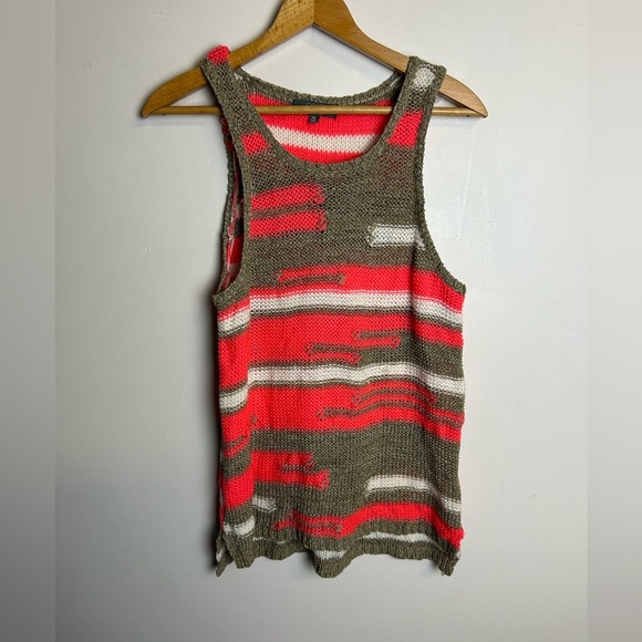 Gray Saks fifth Avenue M Crochet Top Blouse Beach Multicolor resort Vacation - Picture 1 of 10